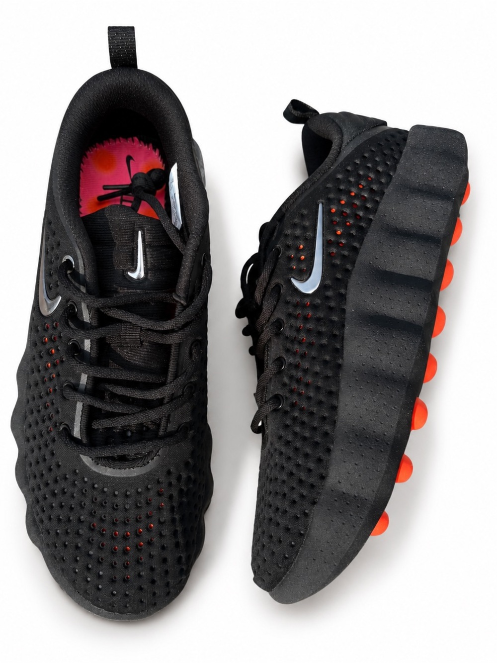 Nike Kids Black Sneakers with Orange Accents